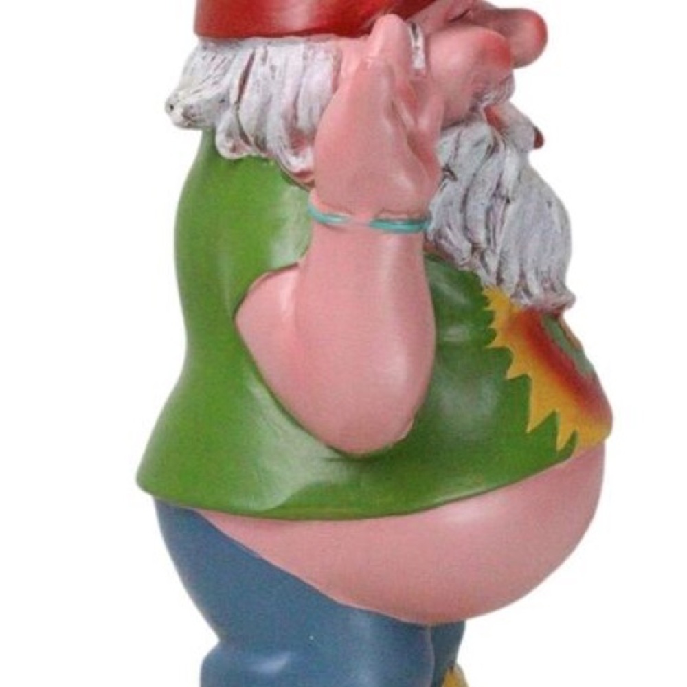 Ebros Free Spirited Hippie Garden Old Fat Mr Gnome Statue Keep On The Grass - Picture 7 of 7